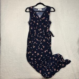 Kaileigh | Dresses | Kaileigh Womens Size S Faux Wrap Maxi Dress Floral  Blue Boho Cottagecore | Poshmark